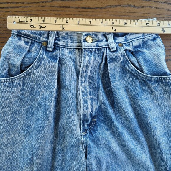 Vintage Essentials Sport Jeans sz 12 Acid Wash High Waist Pleated Mom Tapered - Picture 11 of 15